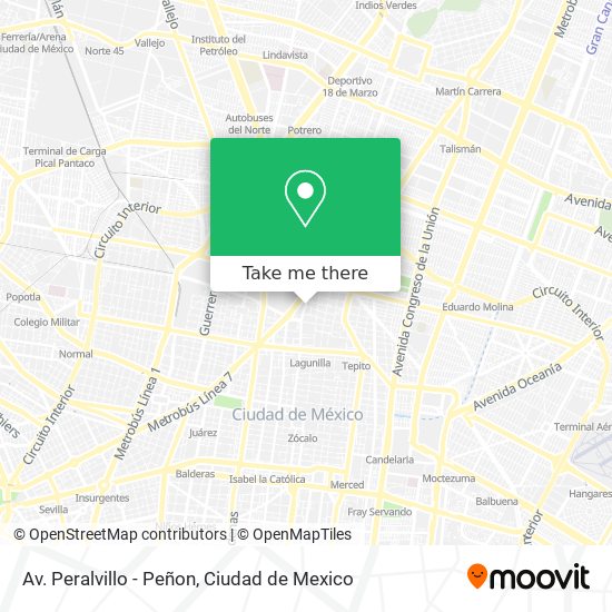 Av. Peralvillo - Peñon map