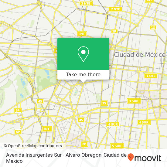 Avenida Insurgentes Sur - Alvaro Obregon map