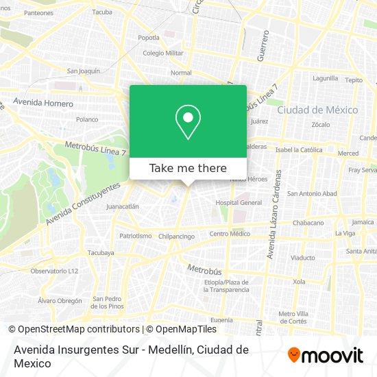 Avenida Insurgentes Sur - Medellín map