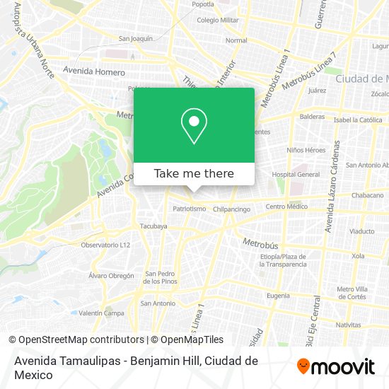 Avenida Tamaulipas - Benjamin Hill map