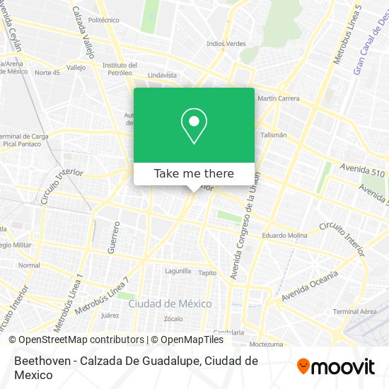 Mapa de Beethoven - Calzada De Guadalupe