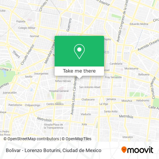 Bolivar - Lorenzo Boturini map