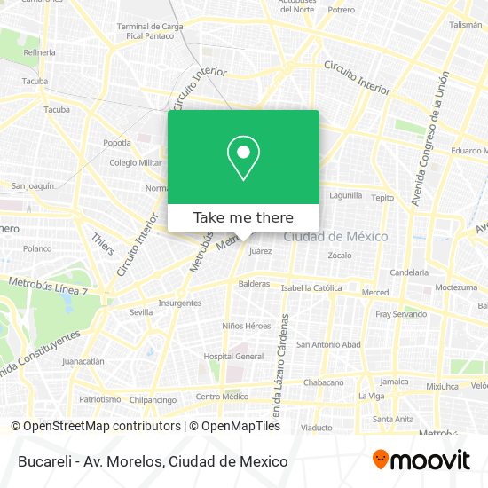 Bucareli - Av. Morelos map