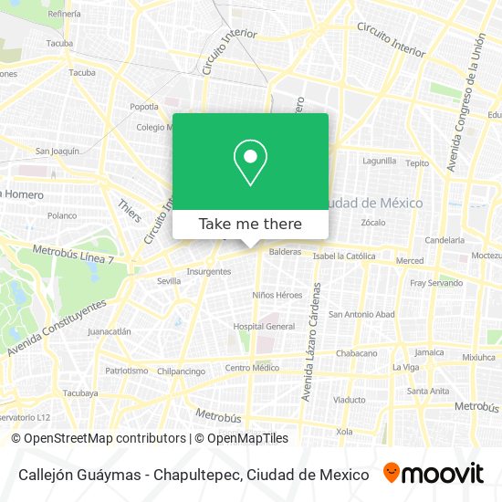 Mapa de Callejón Guáymas - Chapultepec