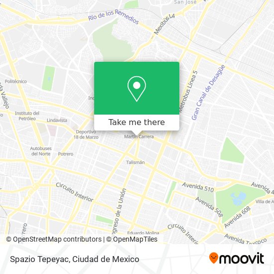 Spazio Tepeyac map