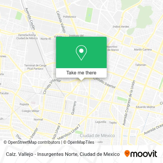 Calz. Vallejo - Insurgentes Norte map