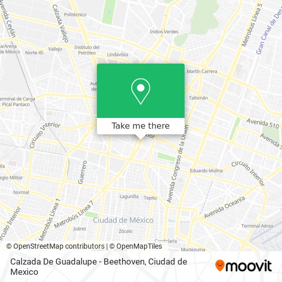 Calzada De Guadalupe - Beethoven map