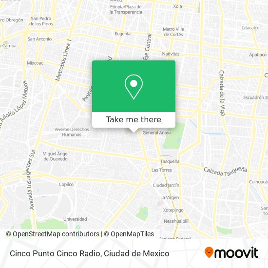 Mapa de Cinco Punto Cinco Radio