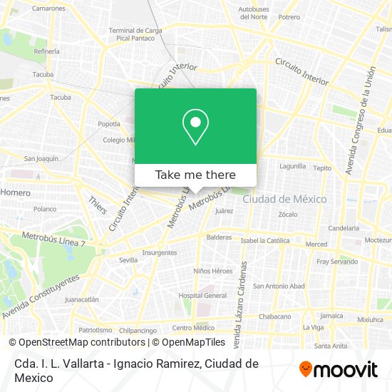 Cda. I. L. Vallarta - Ignacio Ramirez map