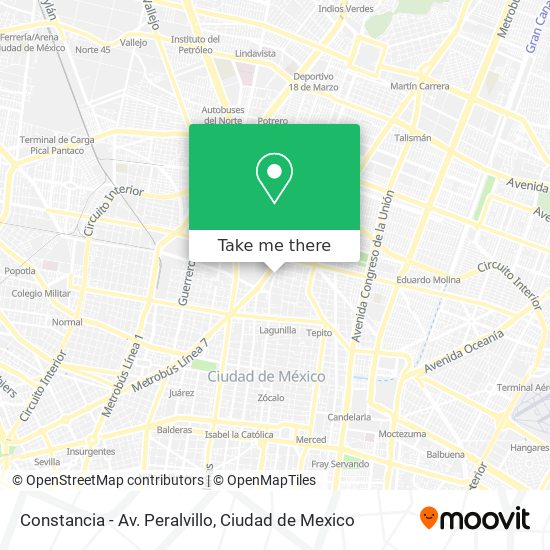 Mapa de Constancia - Av. Peralvillo