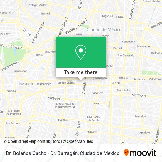 Dr. Bolaños Cacho - Dr. Barragán map