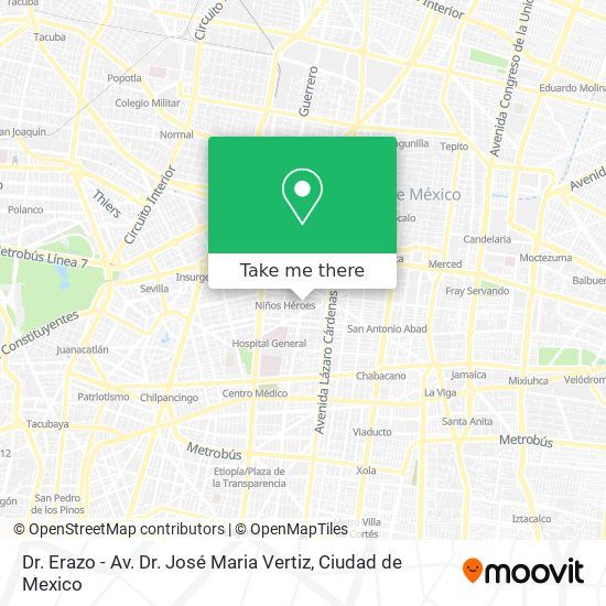 Mapa de Dr. Erazo - Av. Dr. José Maria Vertiz