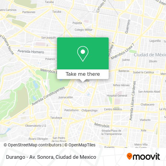 Durango - Av. Sonora map