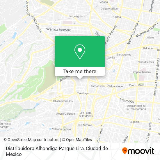 Mapa de Distribuidora Alhondiga Parque Lira