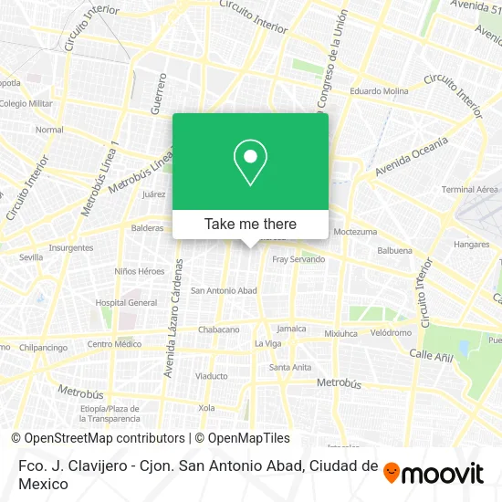 Mapa de Fco. J. Clavijero - Cjon. San Antonio Abad