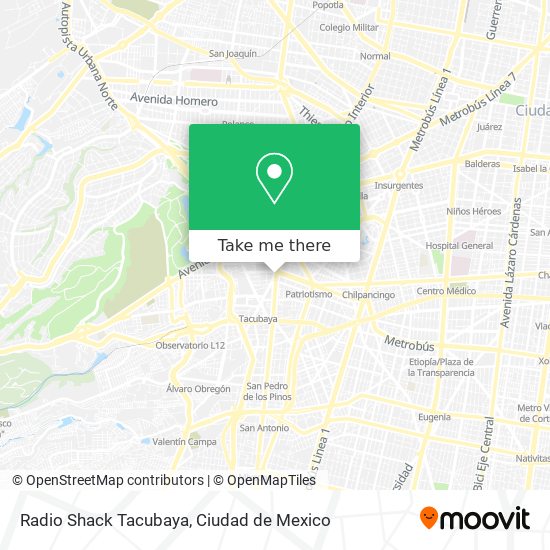 Radio Shack Tacubaya map