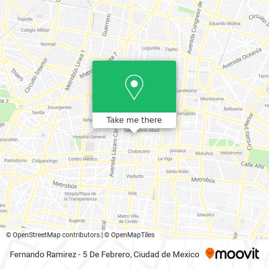 Fernando Ramirez - 5 De Febrero map
