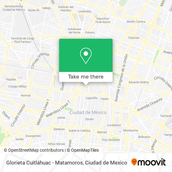 Mapa de Glorieta Cuitláhuac - Matamoros