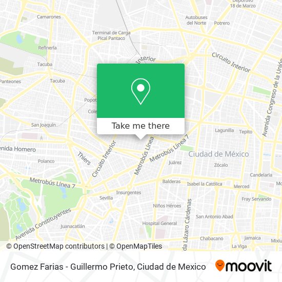 Gomez Farias - Guillermo Prieto map