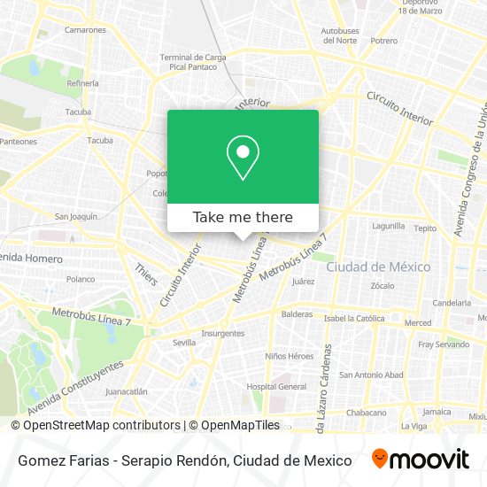 Gomez Farias - Serapio Rendón map