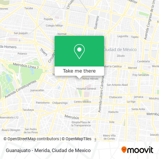 Guanajuato - Merida map