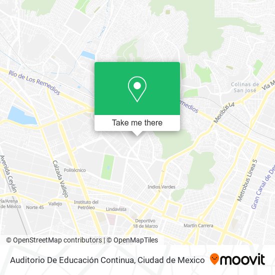 Mapa de Auditorio De Educación Continua