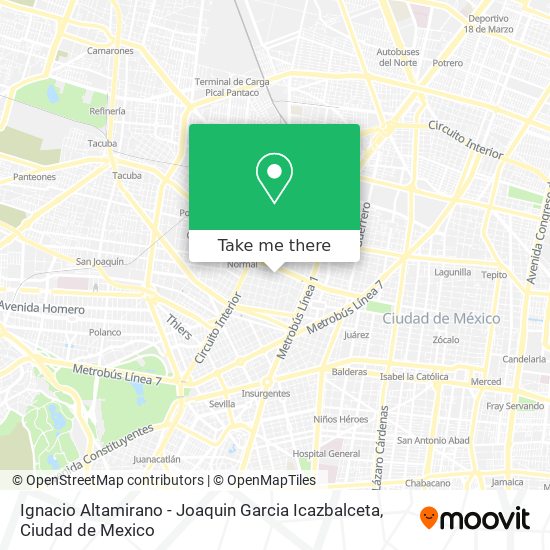 Ignacio Altamirano - Joaquin Garcia Icazbalceta map