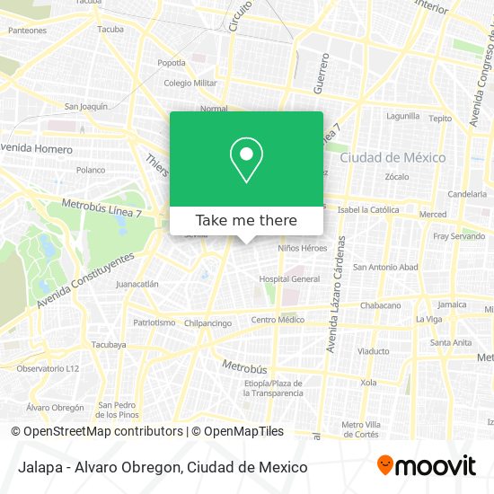Jalapa - Alvaro Obregon map