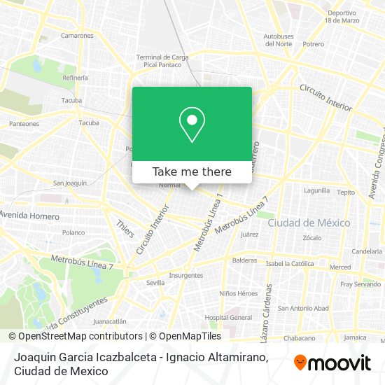 Joaquin Garcia Icazbalceta - Ignacio Altamirano map