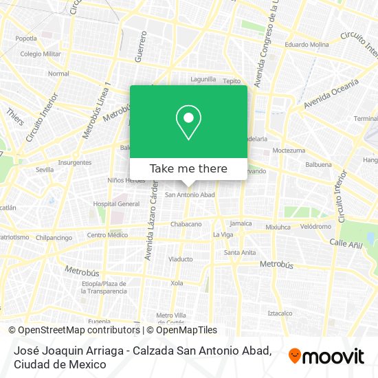 José Joaquin Arriaga - Calzada San Antonio Abad map