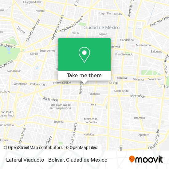 Mapa de Lateral Viaducto - Bolivar
