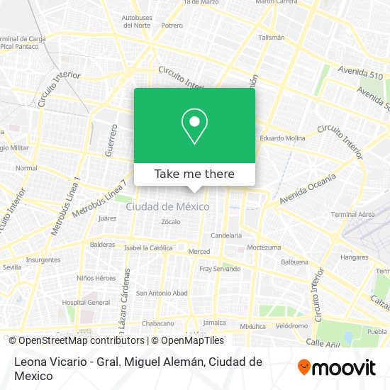Leona Vicario - Gral. Miguel Alemán map