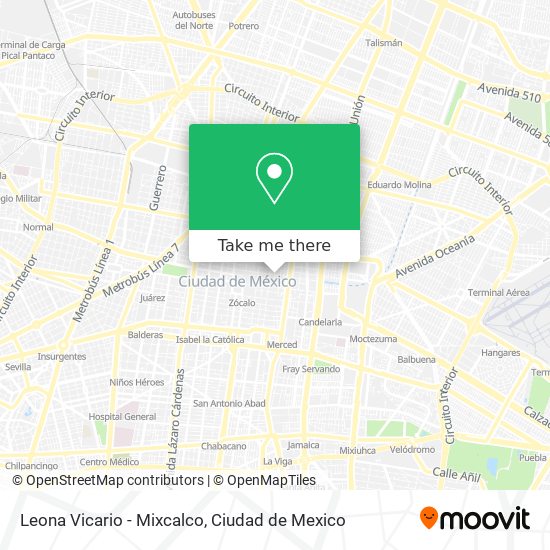 Leona Vicario - Mixcalco map