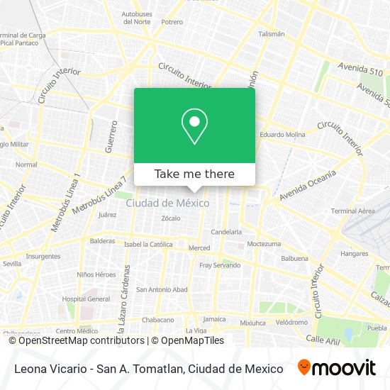 Leona Vicario - San A. Tomatlan map