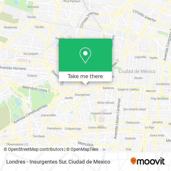 Londres - Insurgentes Sur map
