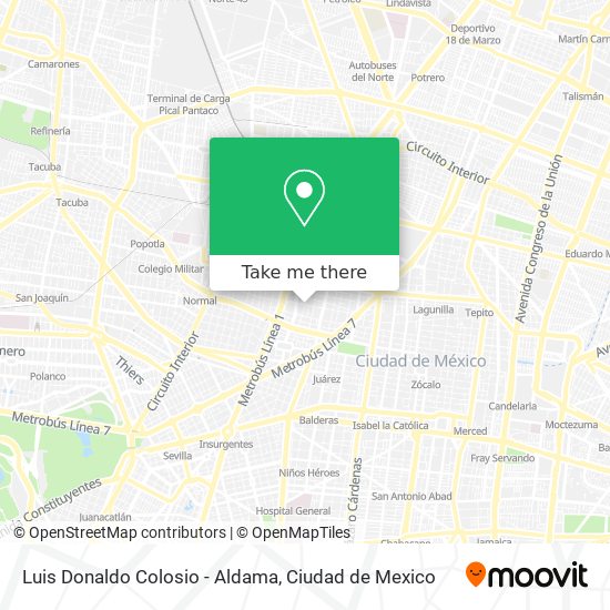 Luis Donaldo Colosio - Aldama map