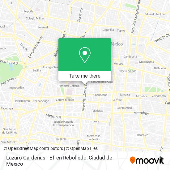 Lázaro Cárdenas - Efren Rebolledo map