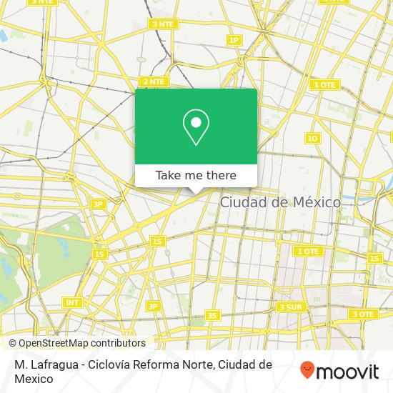 M. Lafragua - Ciclovía Reforma Norte map