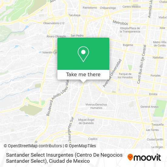 Santander Select Insurgentes (Centro De Negocios Santander Select) map