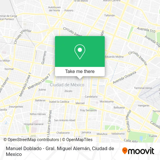 Manuel Doblado - Gral. Miguel Alemán map