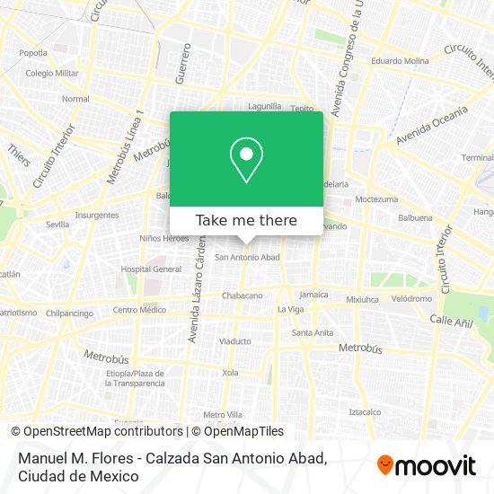 Mapa de Manuel M. Flores - Calzada San Antonio Abad