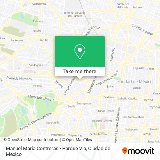 Mapa de Manuel Maria Contreras - Parque Via