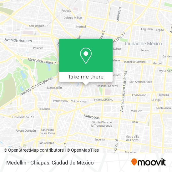 Medellín - Chiapas map