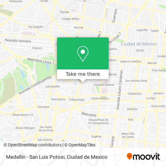 Medellín - San Luis Potosi map