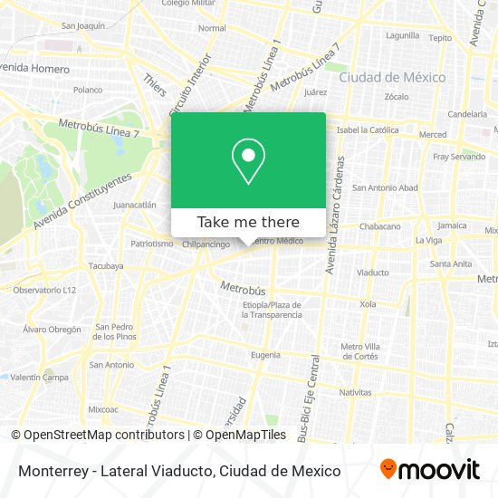 Mapa de Monterrey - Lateral Viaducto