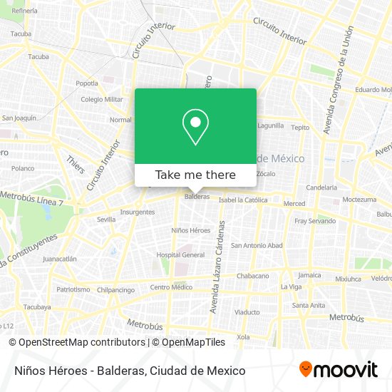 Niños Héroes - Balderas map