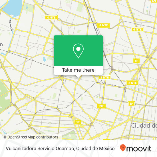 Vulcanizadora Servicio Ocampo map