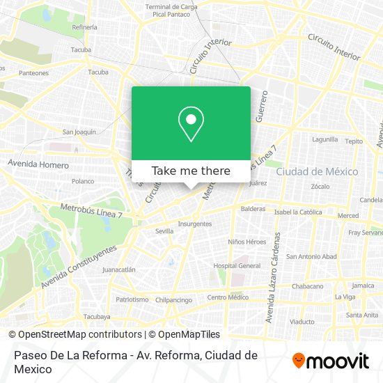 Mapa de Paseo De La Reforma - Av. Reforma