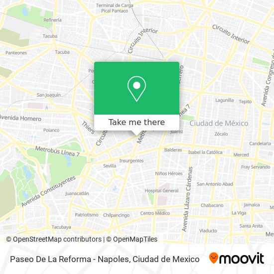 Mapa de Paseo De La Reforma - Napoles