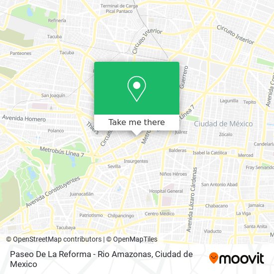 Mapa de Paseo De La Reforma - Rio Amazonas